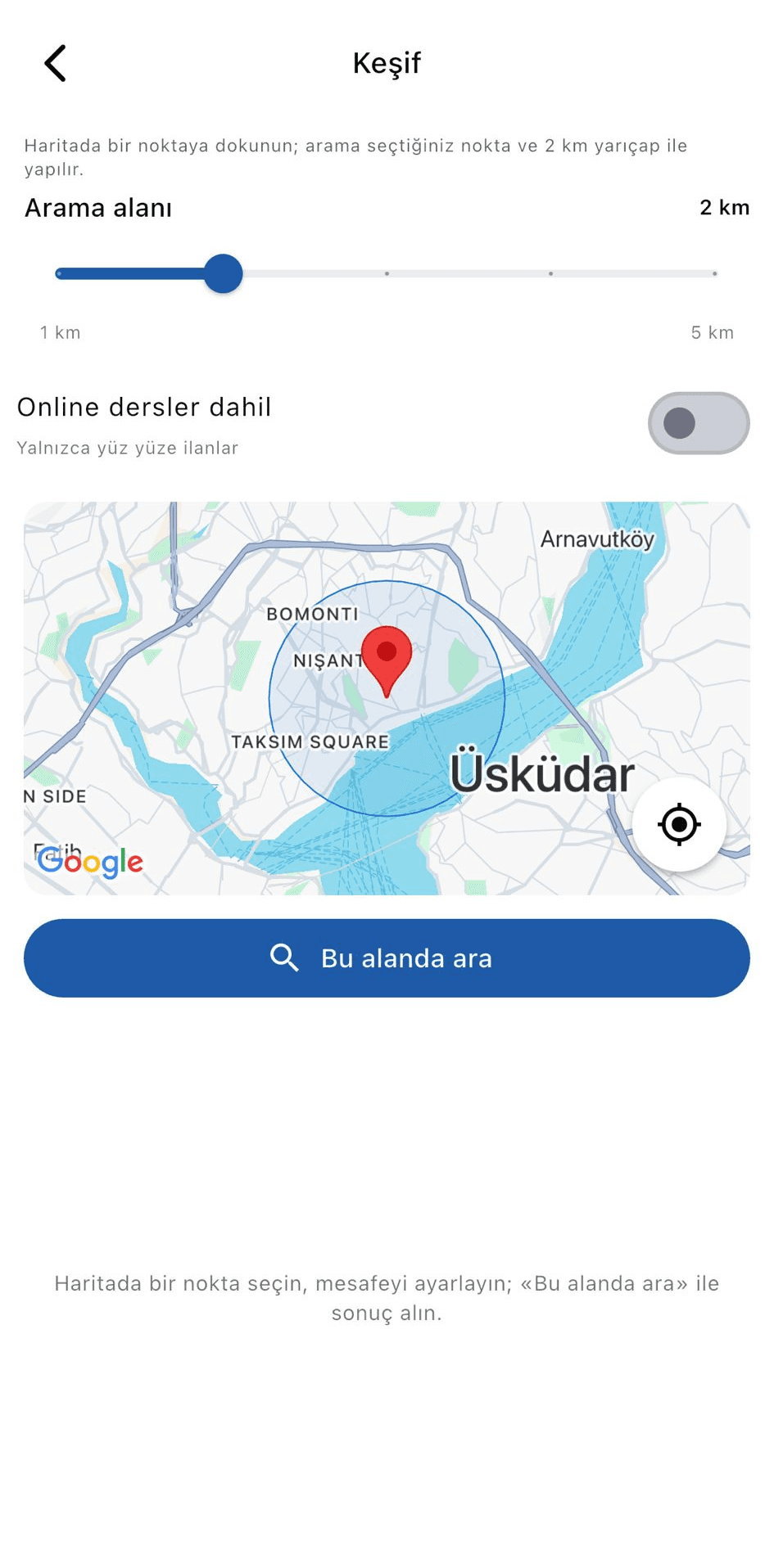 Educator search map by location